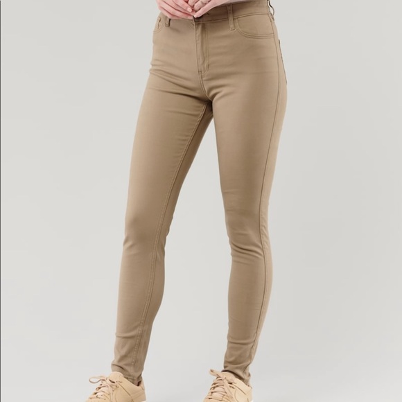 School Hollister Brown Pants Hollister Kaki Skinny Jeans Hollister